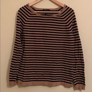 Brown and blue stripe cotton knit top from MMG.